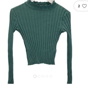 Zara Long Sleeve Ribbed Crop Top